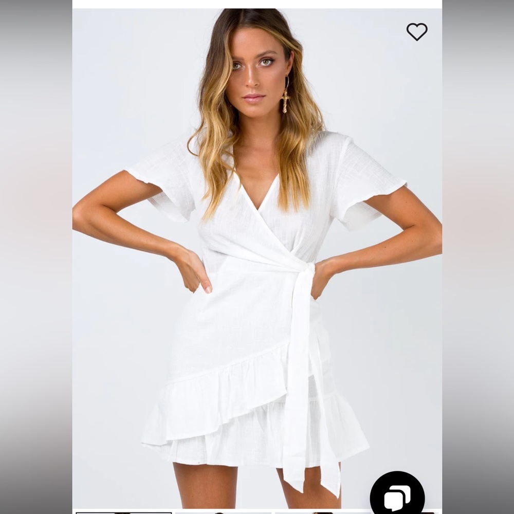 NWT Princess Polly Company for One Wrap Dress in white